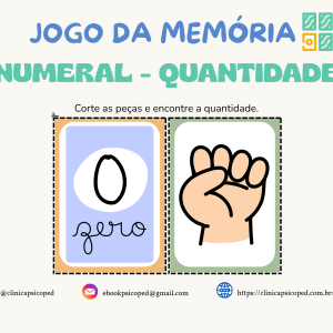 Jogo da Memória - Numeral e quantidade (0 a 10) - Tema dedinhos